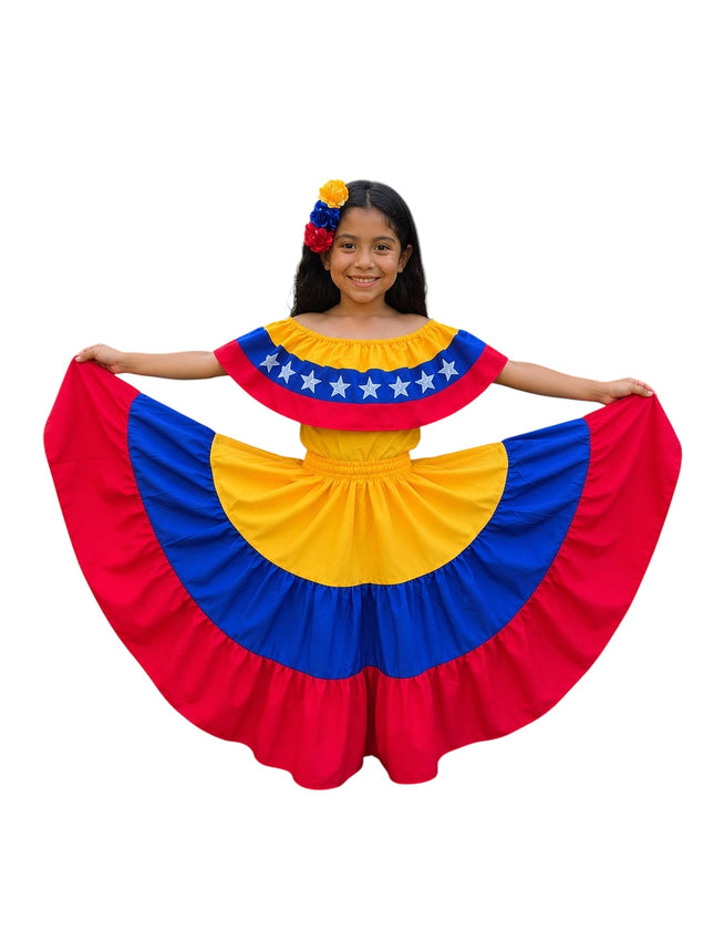 Venezuela Traditional Girls Flag-Style Dress