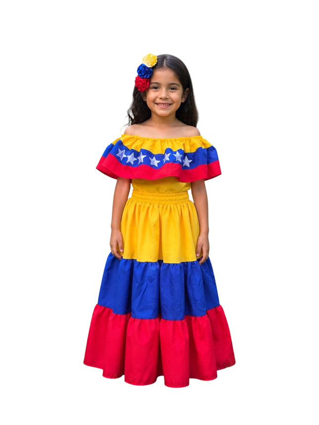Venezuela Traditional Girls Flag-Style Dress