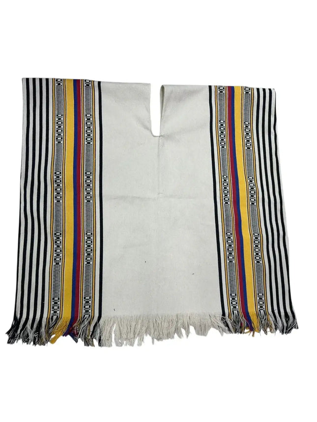 Colombian Poncho Fino – Authentic Unisex Handmade Beige Cape - VivianFongDesignsLLC