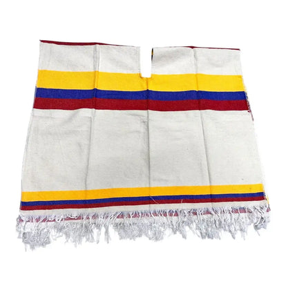 Colombian Tricolor Poncho – Authentic Unisex Handmade Cape with Fringes - VivianFongDesignsLLC