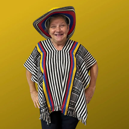 Colombian Costeño Poncho - Authentic Handmade Unisex Cape - VivianFongDesignsLLC