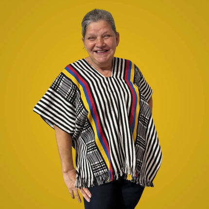 Colombian Costeño Poncho - Authentic Handmade Unisex Cape - VivianFongDesignsLLC