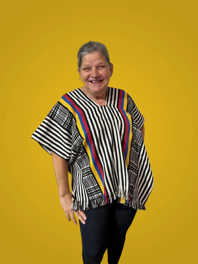 Colombian Costeño Poncho - Authentic Handmade Unisex Cape - VivianFongDesignsLLC