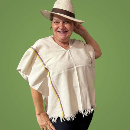 Colombian Sencillo Poncho – Authentic Handmade Everyday Cape - VivianFongDesignsLLC