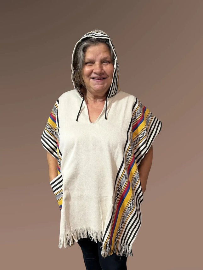 Colombian Capote Poncho – Authentic Handmade Cape with Hoodie - VivianFongDesignsLLC