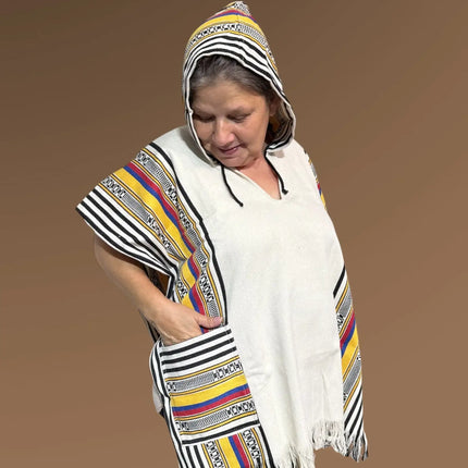 Colombian Capote Poncho – Authentic Handmade Cape with Hoodie - VivianFongDesignsLLC