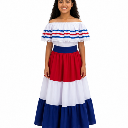Costa Rican Traditional Girls Fiesta Dress