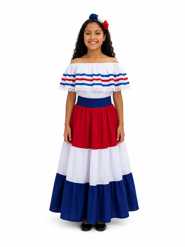 Costa Rican Traditional Girls Fiesta Dress