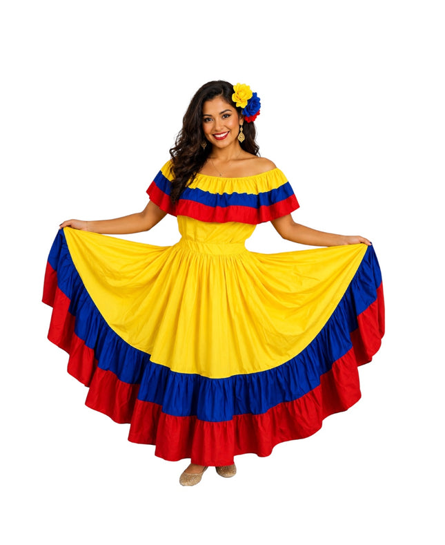 Robe traditionnelle colombienne style drapeau - Large