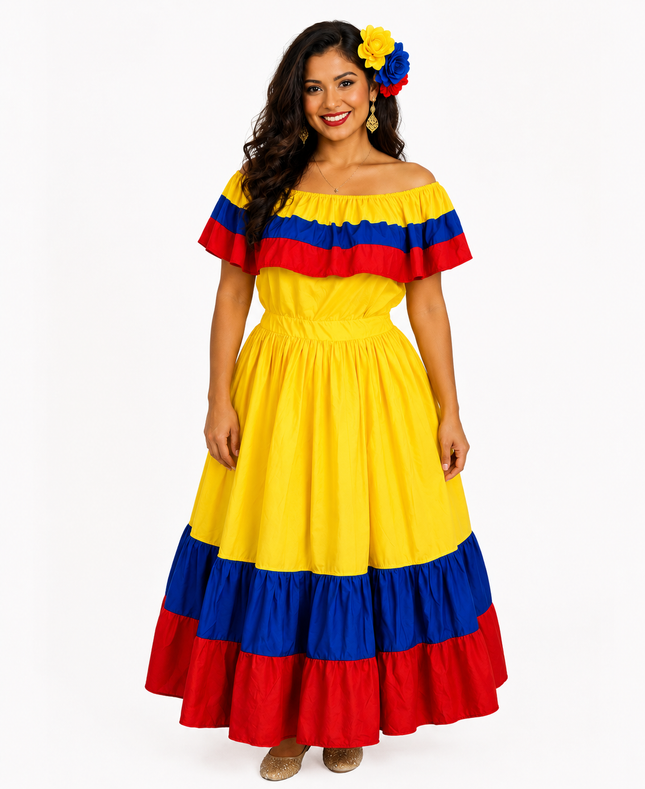Robe traditionnelle colombienne style drapeau - Large