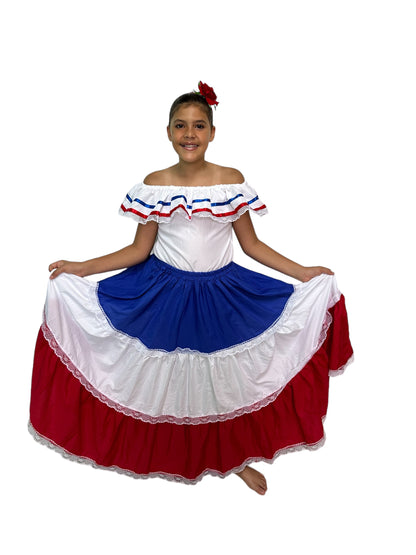 Dominican Republic Traditional Dress for Girls