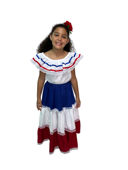 Dominican Republic Traditional Dress for Girls