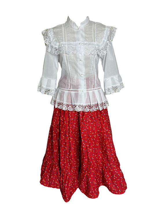 Robe traditionnelle panaméenne Style Montuno Pollera de Zaraza