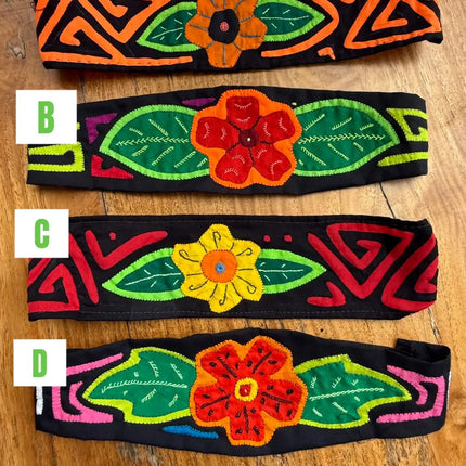 Mola Handmade Authentic Panamanian Elastic Back Headbands - VivianFongDesignsLLC