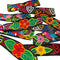 Mola handmade Panamanian elastic back headband, Guna textile hair accessory, front view