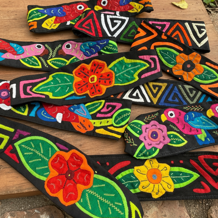 Diademas con espalda elástica panameña auténticas hechas a mano de Mola