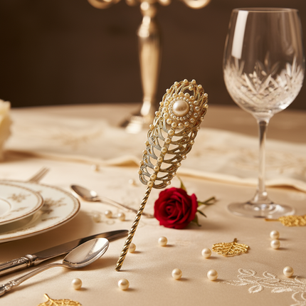 Pajuela para Pollera Panameña con Perlas Blancas