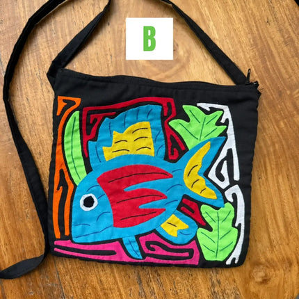 Handwoven Panamanian Guna Purse with Authentic Mola Designs - 8”x 8” - VivianFongDesignsLLC