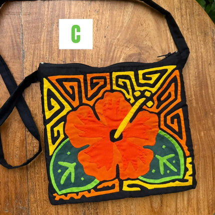 Handwoven Panamanian Guna Purse with Authentic Mola Designs - 8”x 8” - VivianFongDesignsLLC