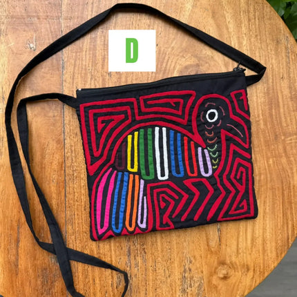 Handwoven Panamanian Guna Purse with Authentic Mola Designs - 8”x 8” - VivianFongDesignsLLC