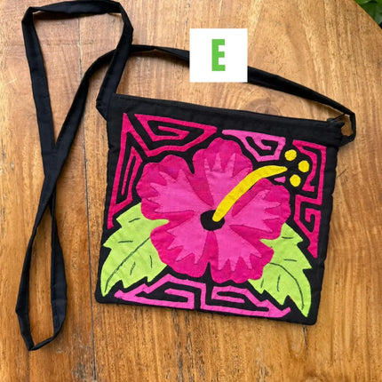 Handwoven Panamanian Guna Purse with Authentic Mola Designs - 8”x 8” - VivianFongDesignsLLC