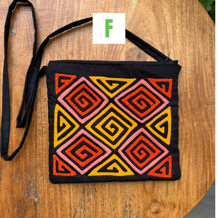 Handwoven Panamanian Guna Purse with Authentic Mola Designs - 8”x 8” - VivianFongDesignsLLC