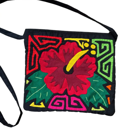 Handwoven Panamanian Guna Purse with Authentic Mola Designs - 8”x 8” - VivianFongDesignsLLC