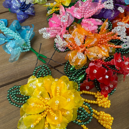 Authentic Luxurious Tembleques Set with Fish Scales Pearl Beads and Crystals - VivianFongDesignsLLC