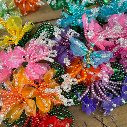 Authentic Luxurious Tembleques Set with Fish Scales Pearl Beads and Crystals - VivianFongDesignsLLC