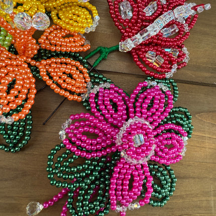 Colorful Luxurious Beaded Tembleques with Murano Crystals Complete Set for Panama Pollera - VivianFongDesignsLLC