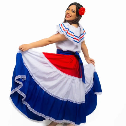 Costa Rican Traditional Women Fiesta Dress - VivianFongDesignsLLC