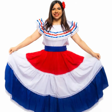 Costa Rican Traditional Women Fiesta Dress - VivianFongDesignsLLC