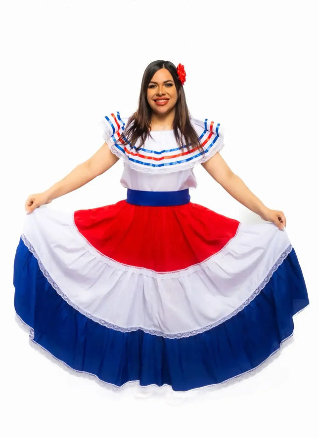 Costa Rican Traditional Women Fiesta Dress - VivianFongDesignsLLC