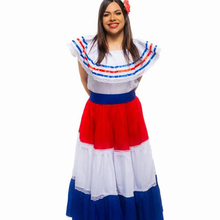 Costa Rican Traditional Women Fiesta Dress - VivianFongDesignsLLC