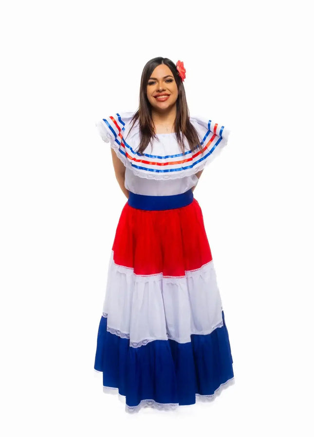 Costa Rican Traditional Women Fiesta Dress - VivianFongDesignsLLC