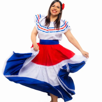 Costa Rican Traditional Women Fiesta Dress - VivianFongDesignsLLC
