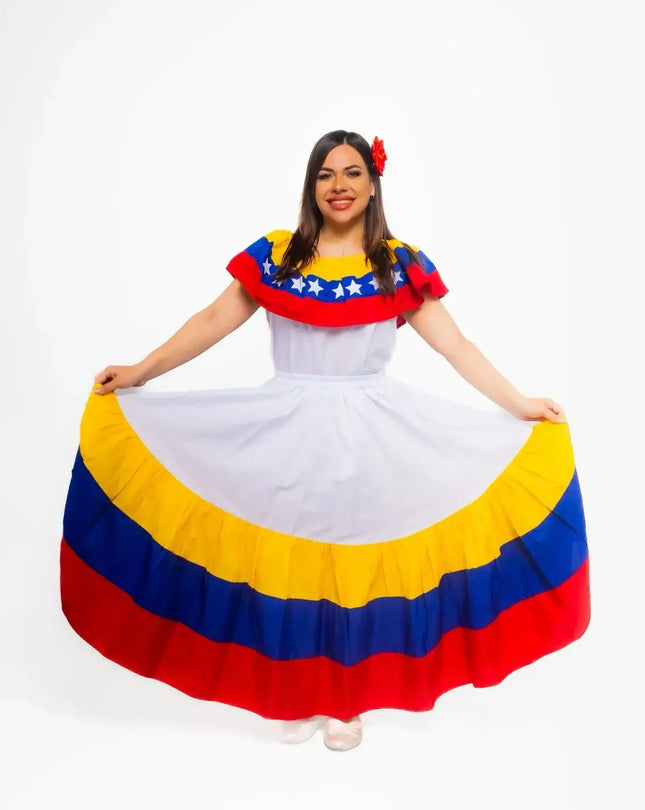 Venezuelan Traditional Women Fiesta Dress - VivianFongDesignsLLC