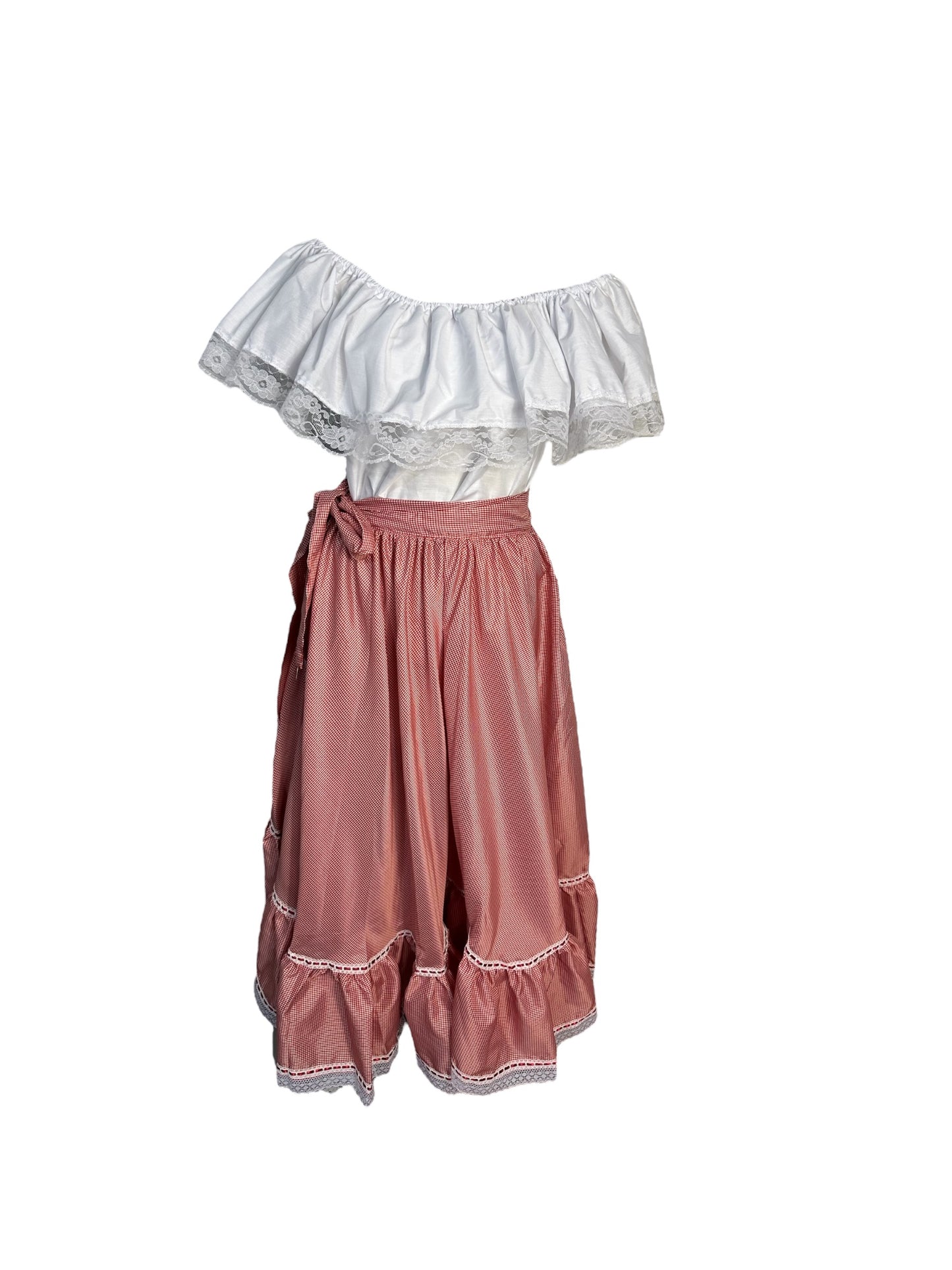 Colombian Traditional Dress, Cumbia Dress With White Blouse