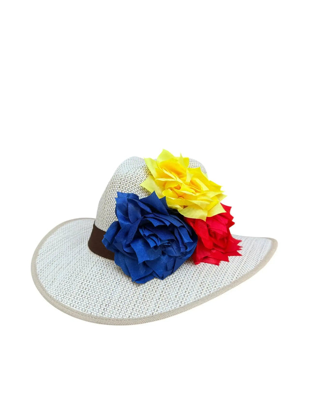 Colombian, Venezuelan & Ecuadorian Flag Colors Fedora Hat - VivianFongDesignsLLC