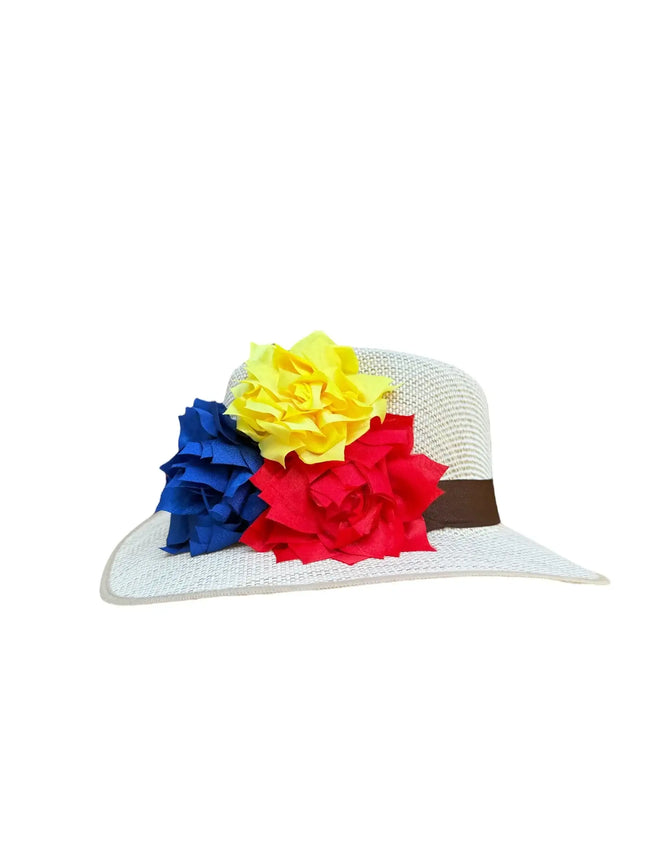 Colombian, Venezuelan & Ecuadorian Flag Colors Fedora Hat - VivianFongDesignsLLC