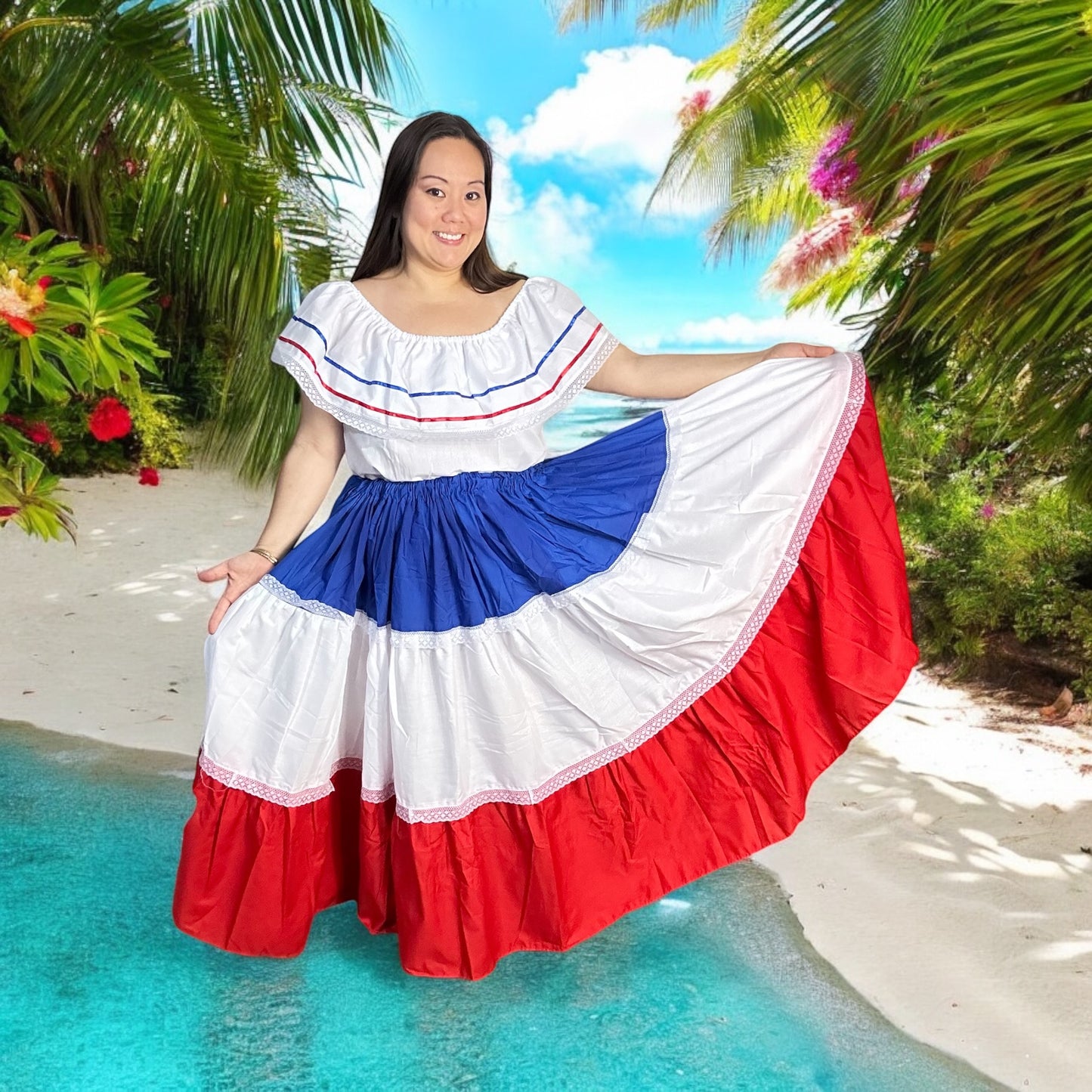 Dominican Republic Traditional Dress for Adults