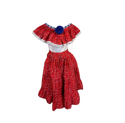 Robe traditionnelle panaméenne style Pollera Montuno pour fille