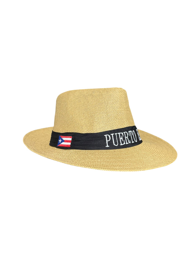 Puerto Rican Hat with Embroidered Flag