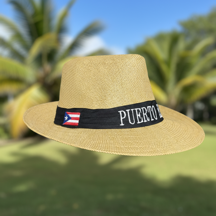 Puerto Rican Hat with Embroidered Flag