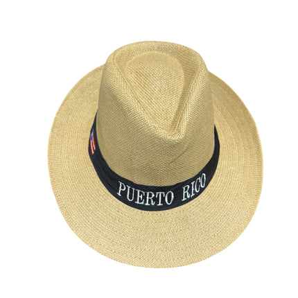 Puerto Rican Hat with Embroidered Flag