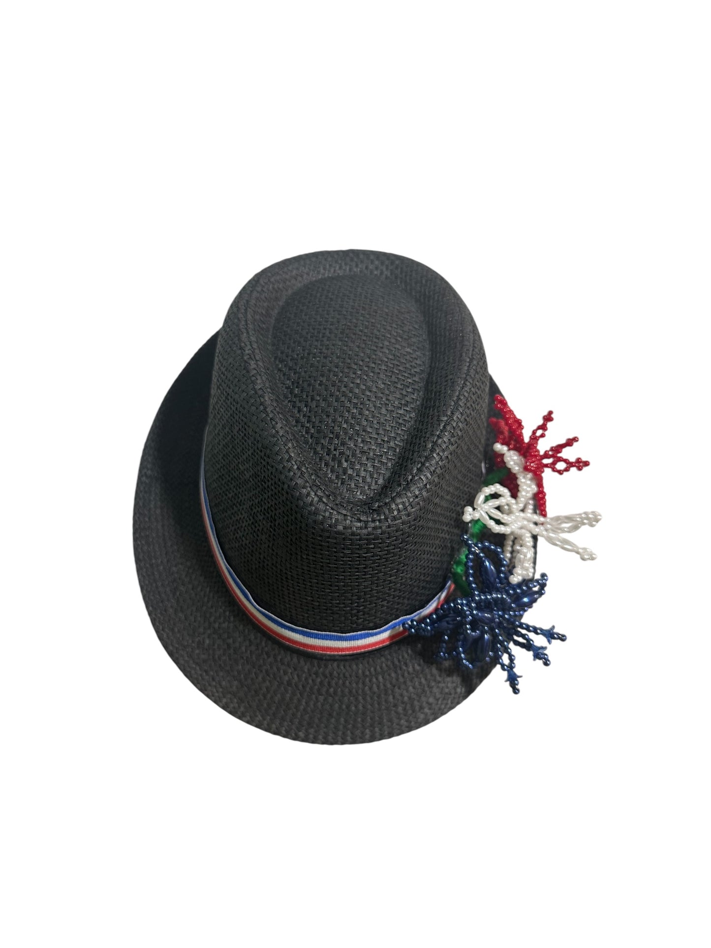 Chapeau Fedora Tembleque Panama - Noir et blanc