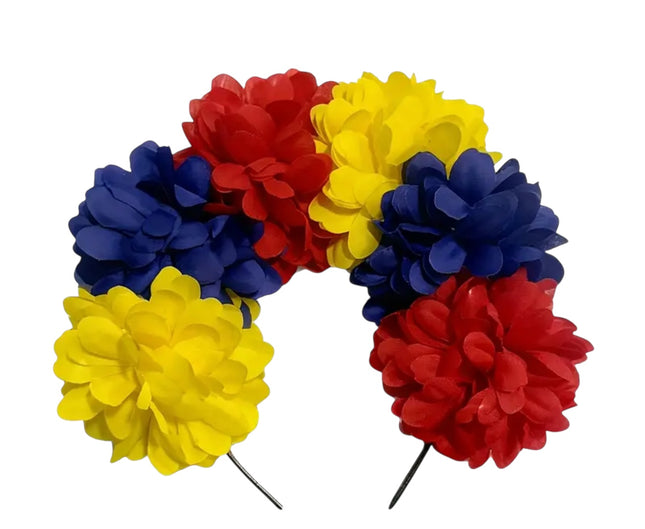 Colombia Venezuela Ecuador Flag Inspired Flower Crown Headband