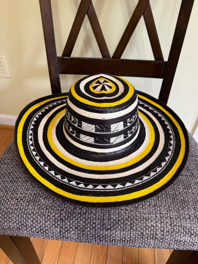 Sombrero Vueltiao Colombian Hat - Caña Flecha for Adulto Amarillo