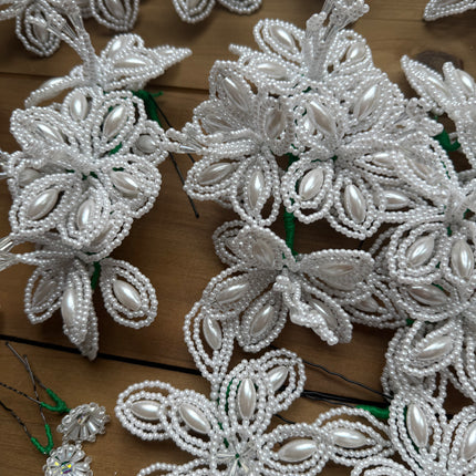 Authentic Tembleques White Pearl Set for Panama Pollera