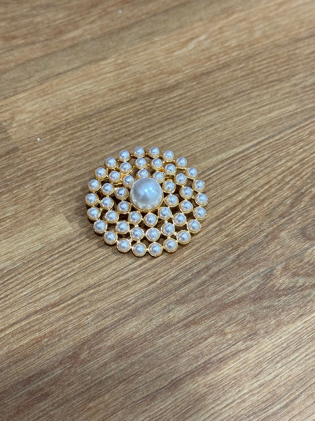 Stainless Steel Mosqueta with Pearls Brooch for Pollera